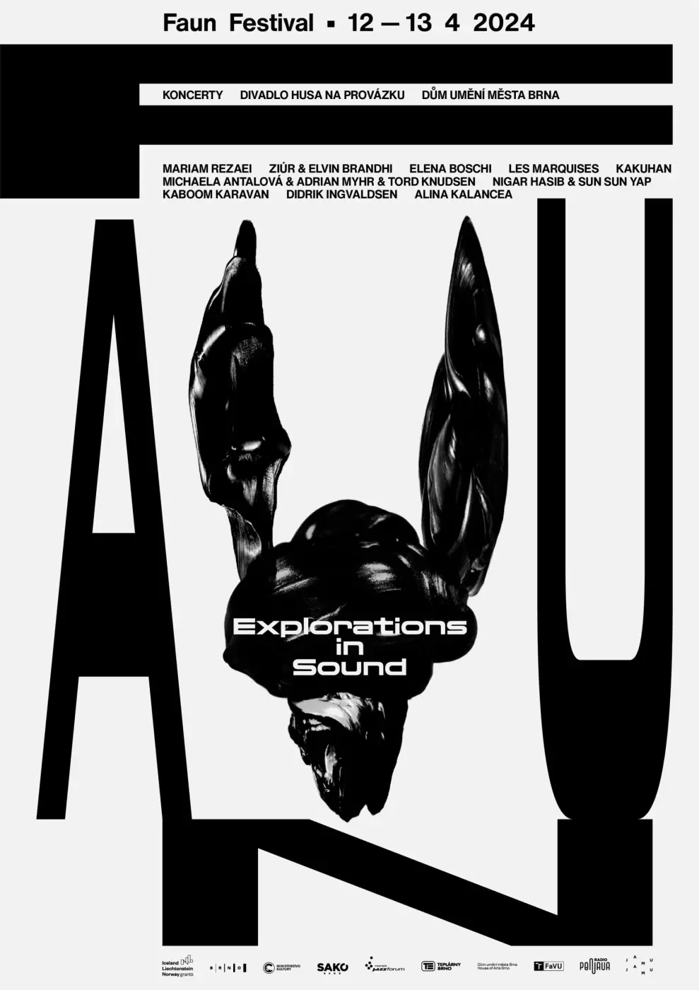 (Nová vizuální identita FAUN festivalu. Autorem je Štěpán Marko)